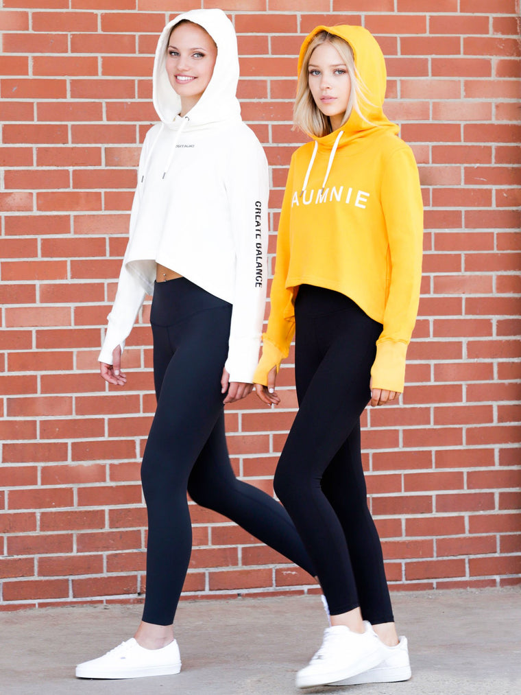 CREATE BALANCE HI LO LOGO HOODIE, WHITE