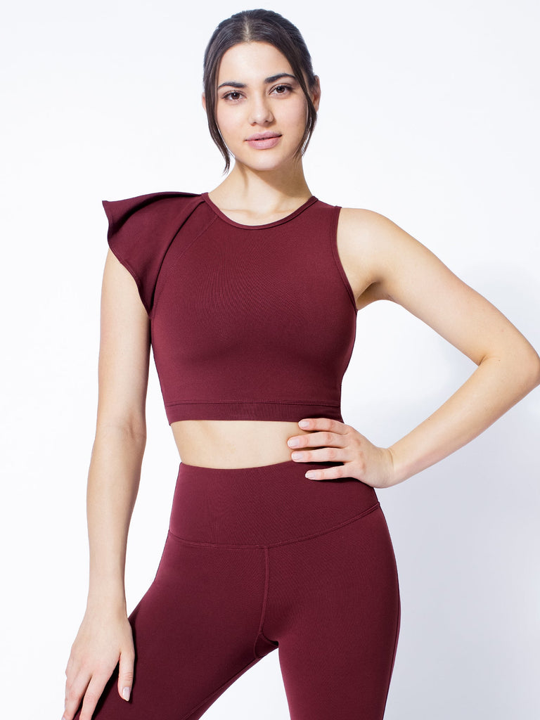 LILY CROPPED TOP, BORDEAUX
